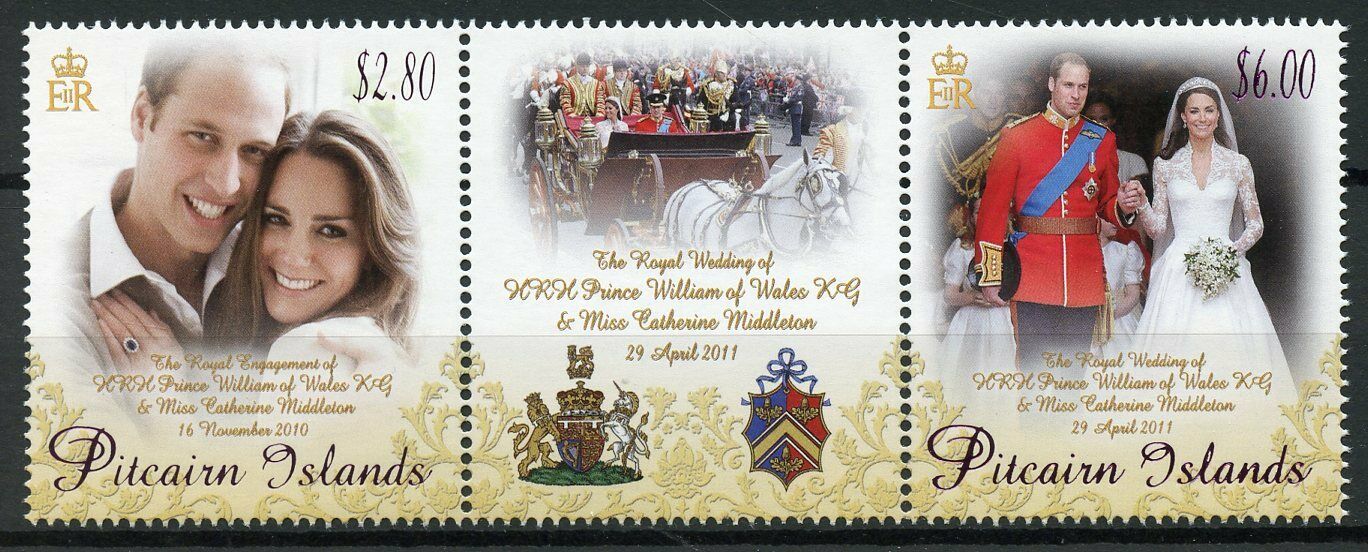 Pitcairn Islands 2011 MNH Royalty Stamps Royal Wedding Prince William & Kate 2v Set