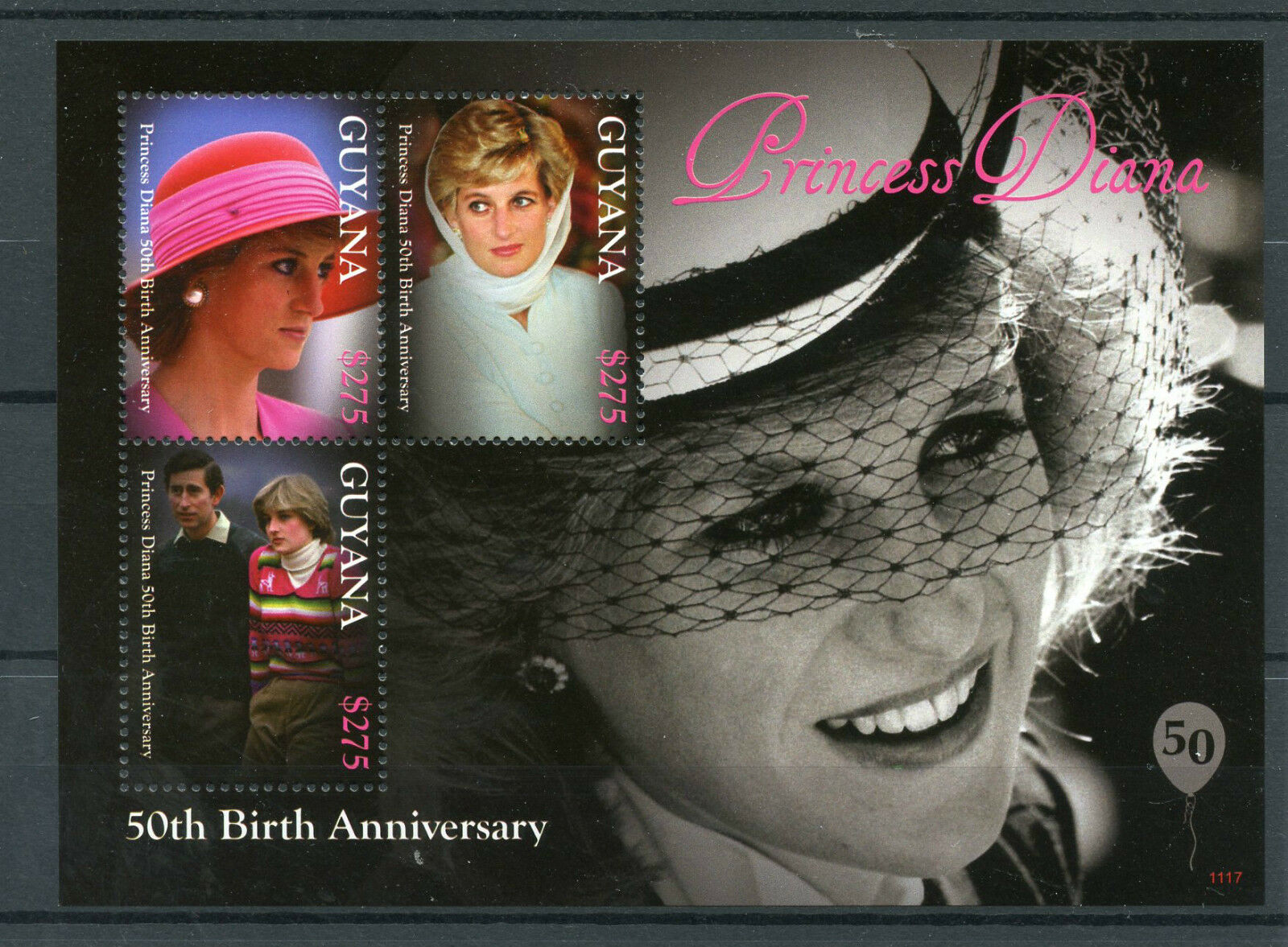 Guyana 2011 MNH Princess Diana 50th Birth Anniv 3v M/S Charles Royalty Stamps