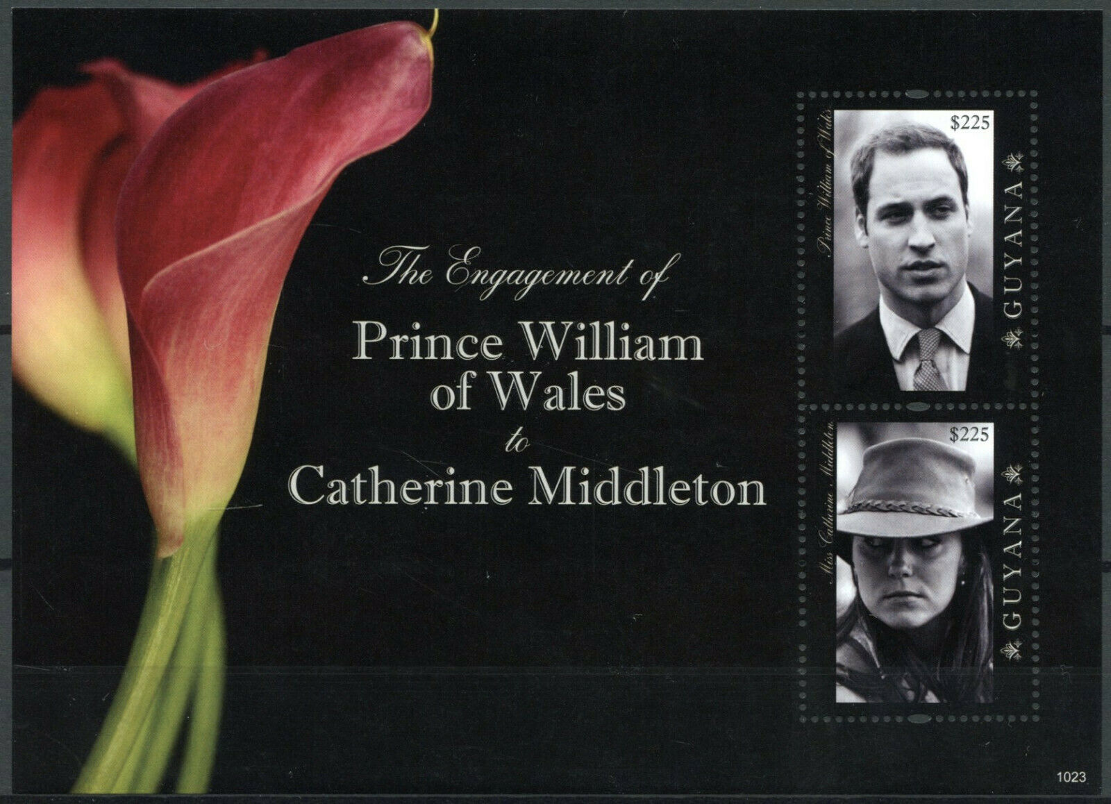 Guyana Royalty Stamps 2010 MNH Royal Engagement Prince William & Kate 2v S/S I