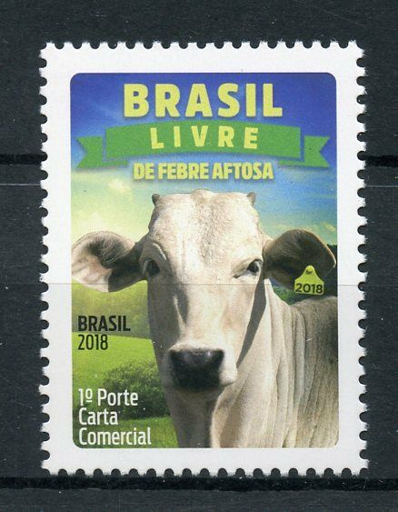 Brazil 2018 MNH Foot & Mouth Disease Free 1v Set Cows Farm Animals Stamps
