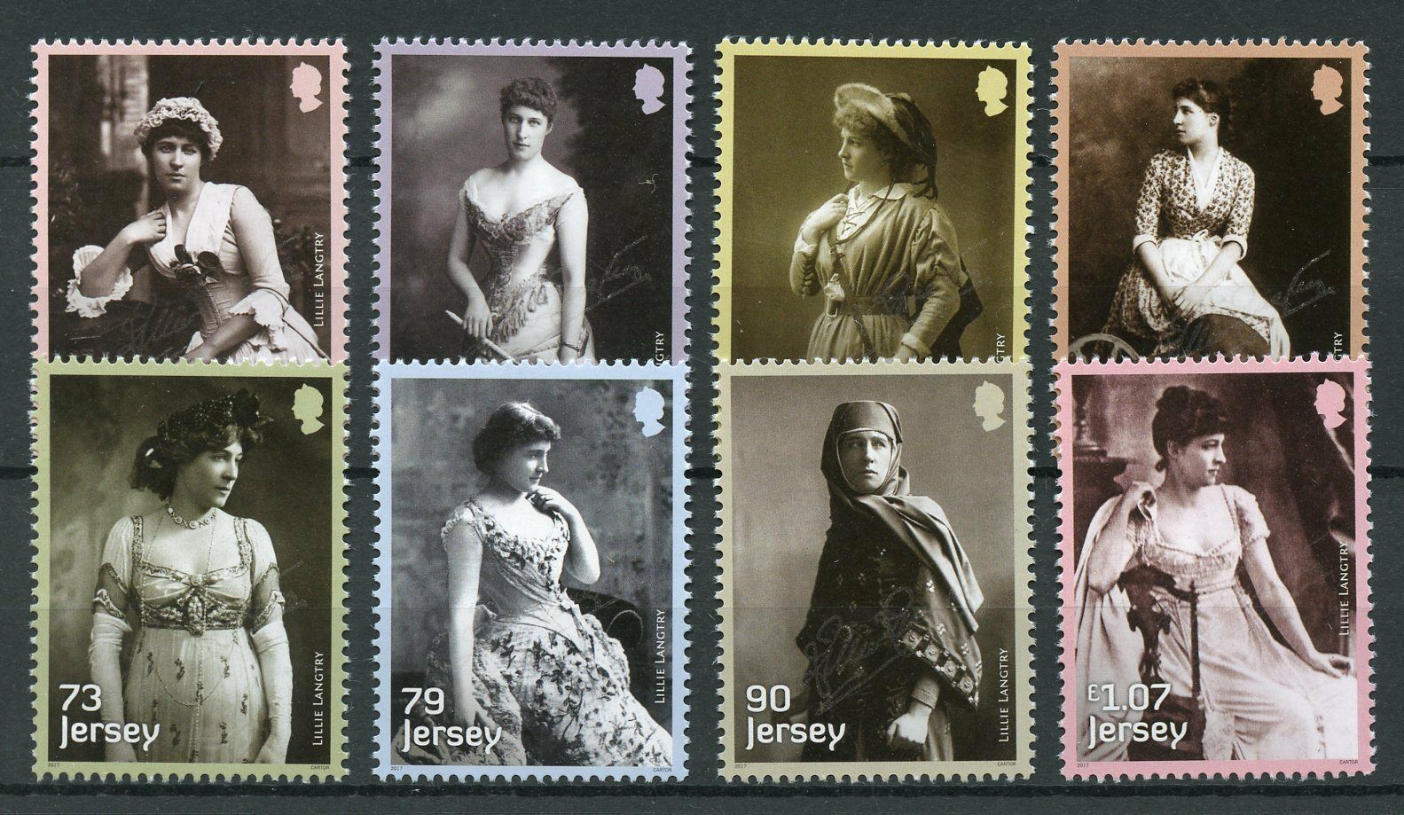 Jersey 2017 MNH Lillie Langtry Actress 8v Set Celebrities Stamps