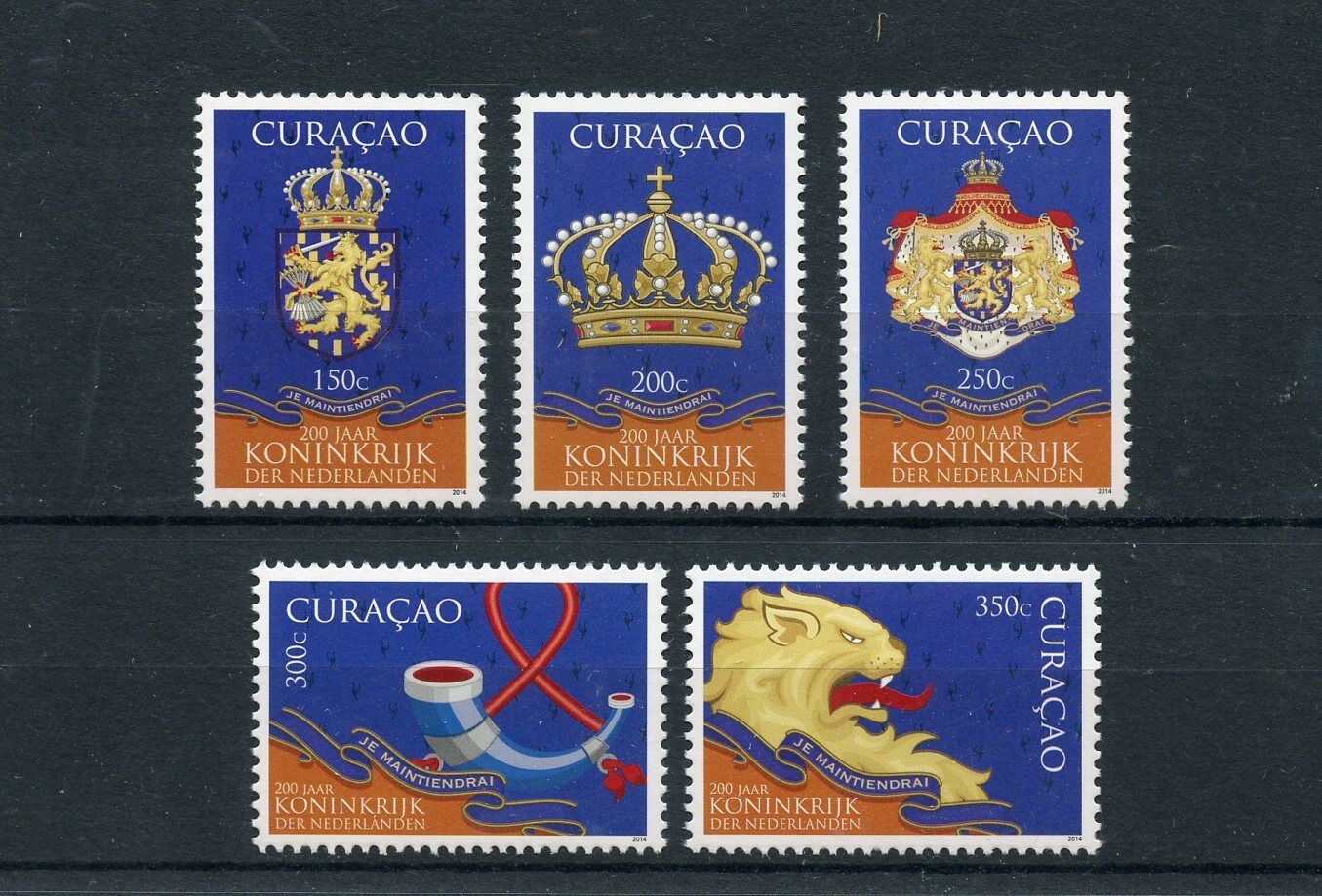 Curacao 2014 MNH Kingdom of Netherlands 200 Years 5v Set Royalty Je Maintiendrai