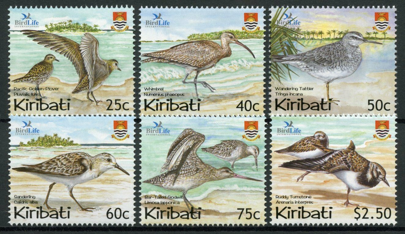 Kiribati 2004 MNH Birds on Stamps Birdlife Intl Shorebirds Waders Plovers 6v Set