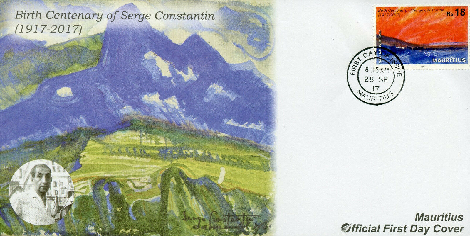 Mauritius 2017 FDC Serge Constantin Birth Cent 1v Set Cover Art Paintings Stamps