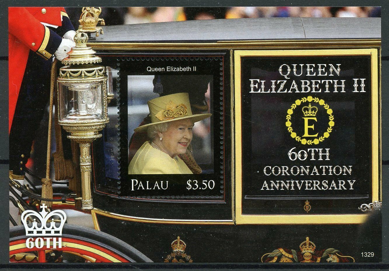 Palau Royalty Stamps 2013 MNH Coronation Queen Elizabeth II 60th Anniv 1v S/S