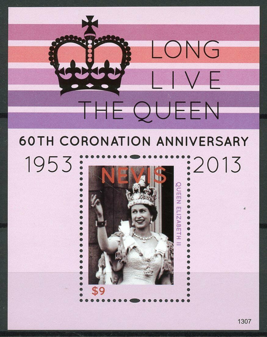 Nevis Royalty Stamps 2013 MNH Queen Elizabeth II Coronation 60th Anniv 1v S/S