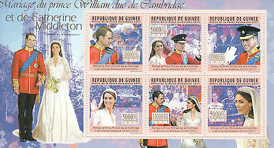 Guinea Guinee Republic 2011 MNH Royal Wedding 6v Sheet Kate Middleton William