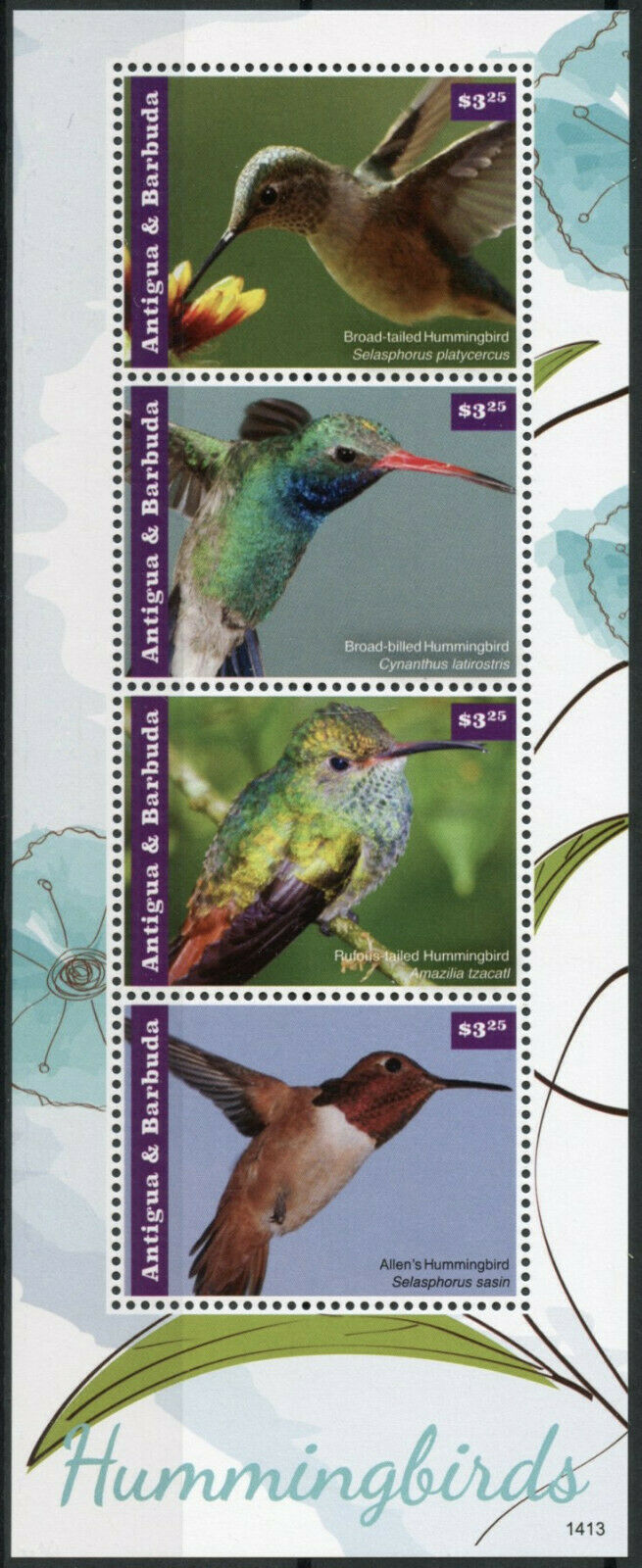 Antigua & Barbuda Birds on Stamps 2014 MNH Hummingbirds Hummingbird 4v M/S I