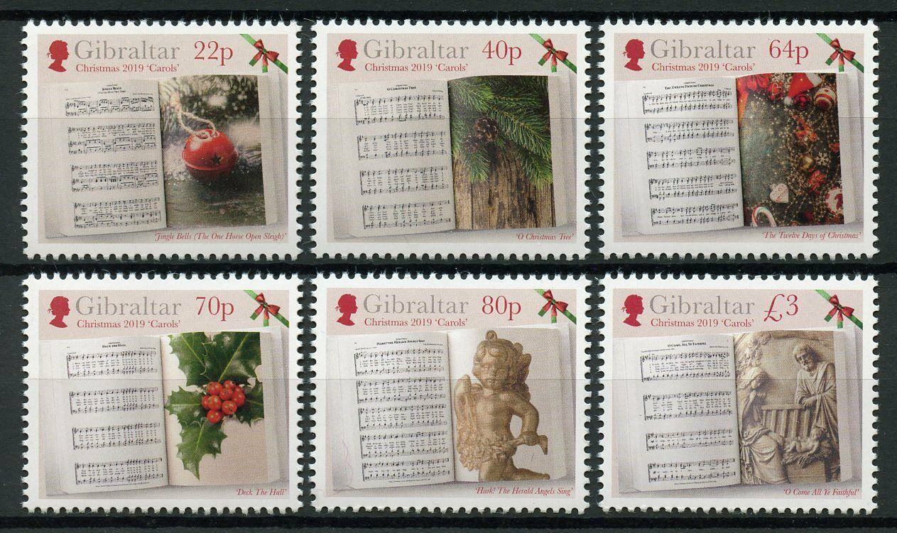 Gibraltar Christmas Stamps 2019 MNH Carols Decorations Angels 6v Set