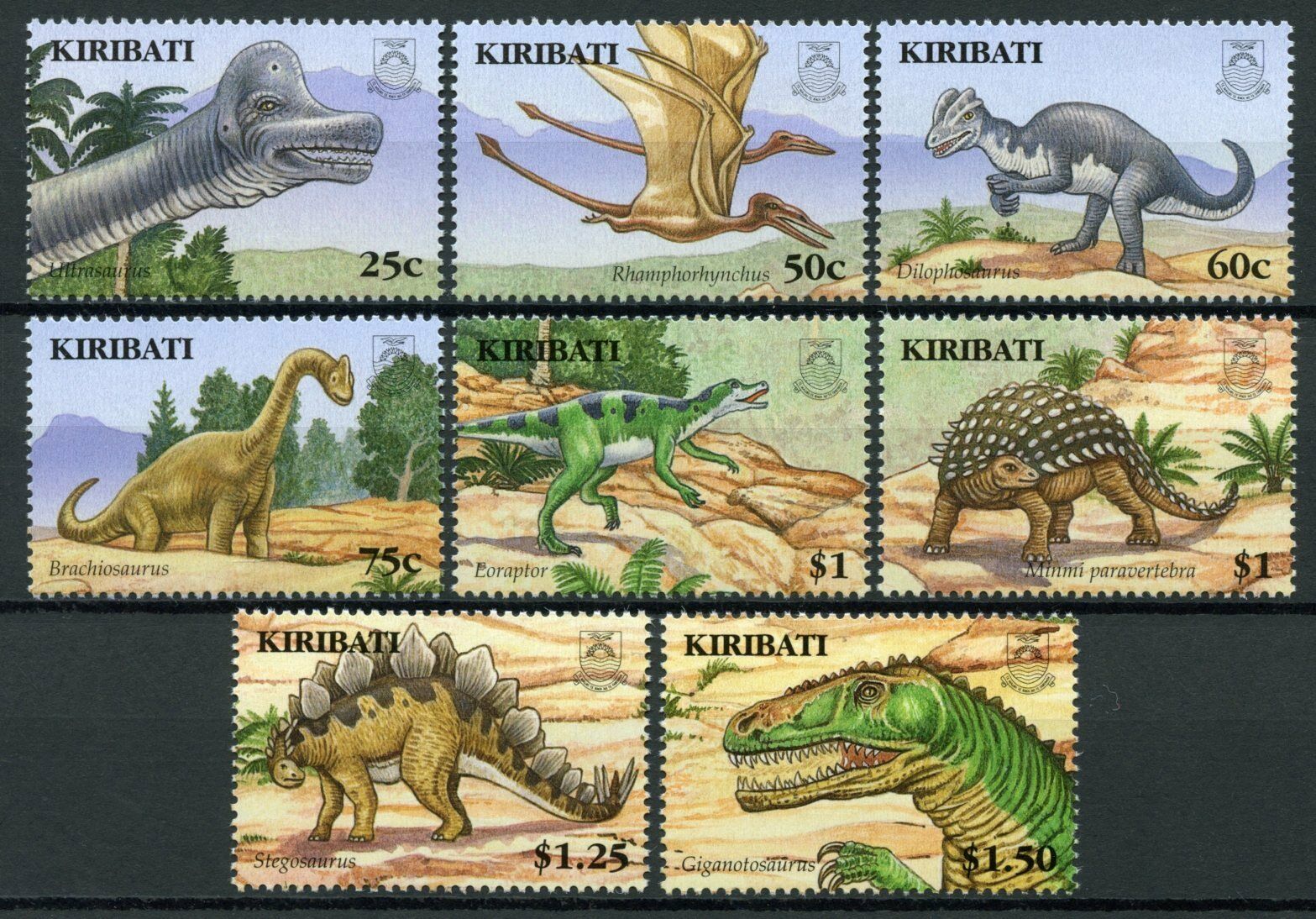 Kiribati 2006 MNH - Dinosaurs - Prehistoric Animals Stegosaurus - 8v Set Stamps
