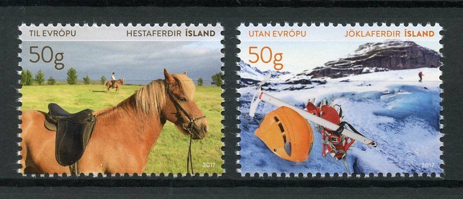 Iceland 2017 MNH Tourist Stamps VI Horses Glaciers 2v Set Tourism Landscapes