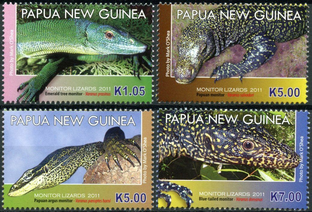 Papua New Guinea PNG Lizards Stamps 2011 MNH Monitor Lizard Reptiles 4v Set
