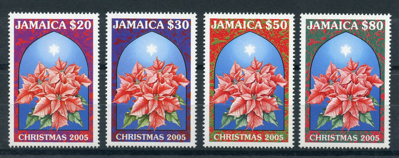 Jamaica 2005 MNH Christmas 4v Set Flowers Star