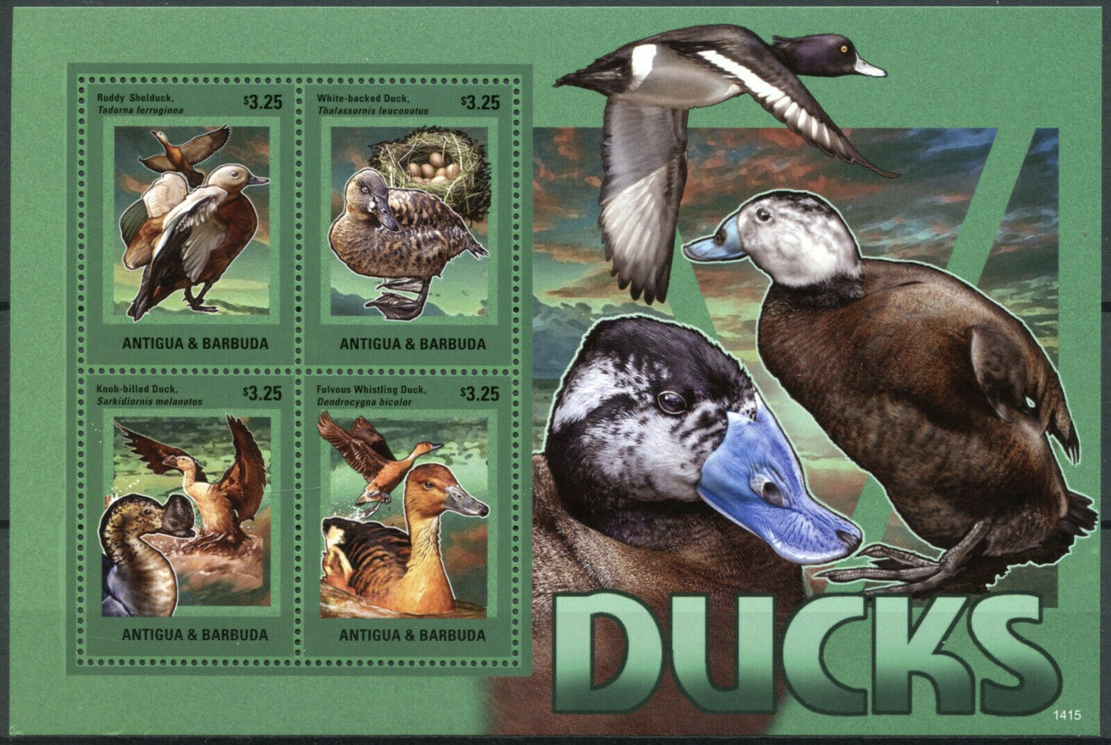Antigua & Barbuda Birds on Stamps 2014 MNH Ducks Shelduck Whistling Duck 4v M/S