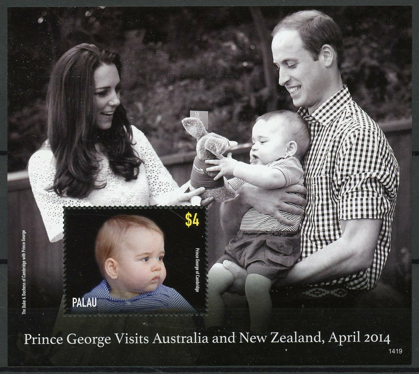 Palau Royalty Stamps 2014 MNH Prince George Australia & New Zealand 1v S/S I