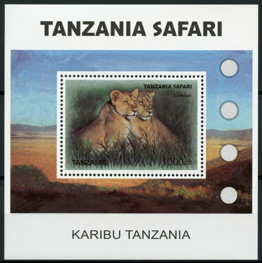 Tanzania Wild Animals Stamps 2007 MNH Karibu Safari Lions Fauna 1v S/S