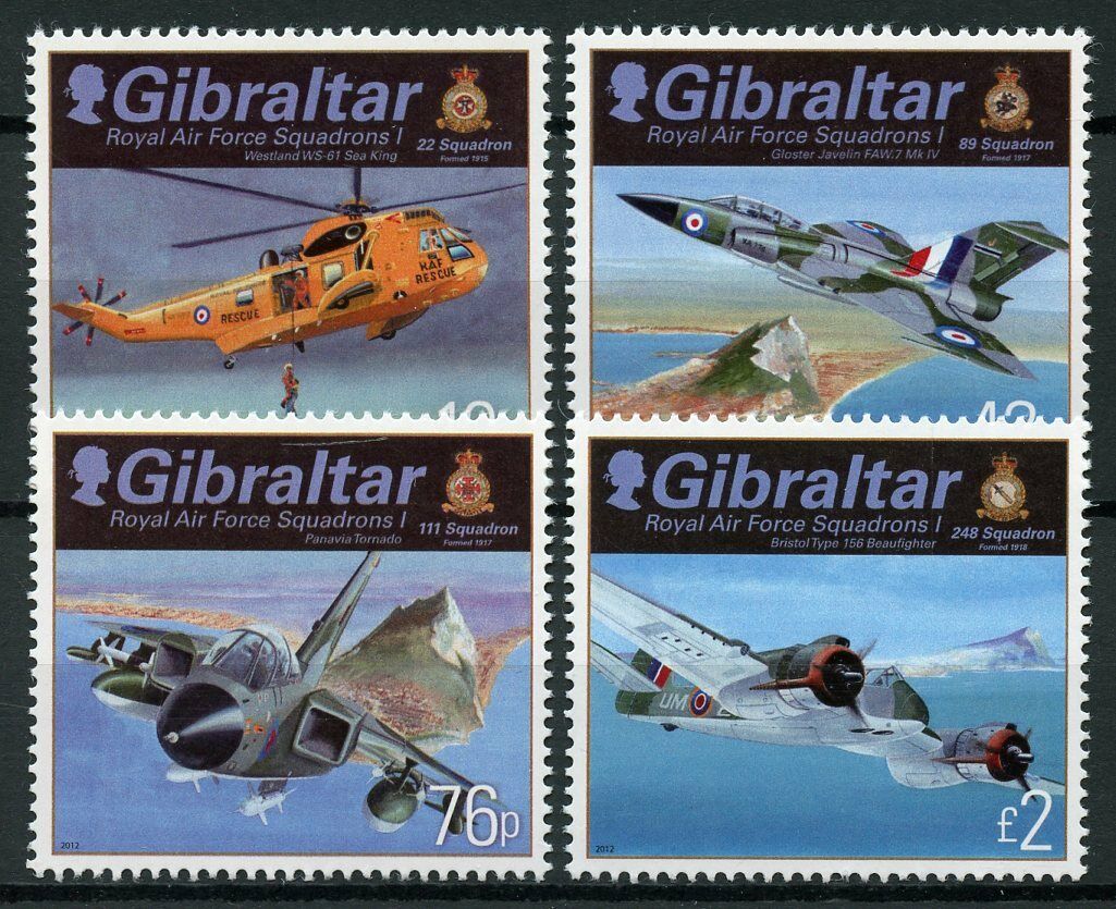 Gibraltar Aviation Stamps 2012 MNH Royal Air Force RAF Squadrons I 4v Set