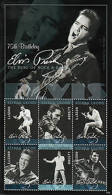 Sierra Leone 2010 MNH Elvis Presley Stamps King Rock Roll Music 6v M/S