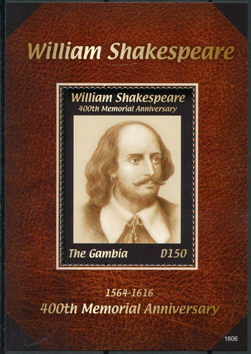 Gambia 2016 MNH Writers Stamps William Shakespeare Famous People 1v S/S