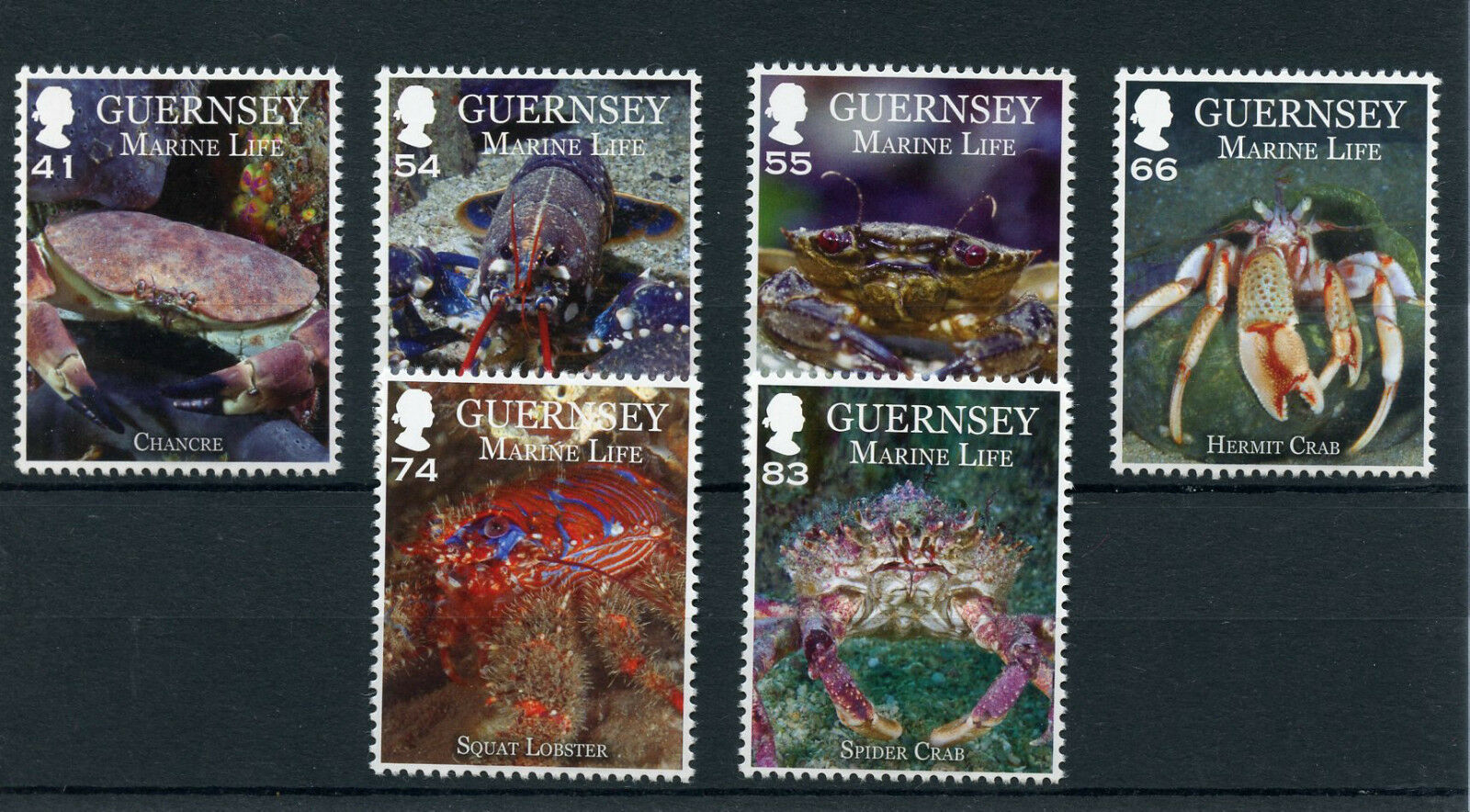 Guernsey 2014 MNH Marine Life II Crustaceans 6v Set Chancre Lobster Hermit Crab