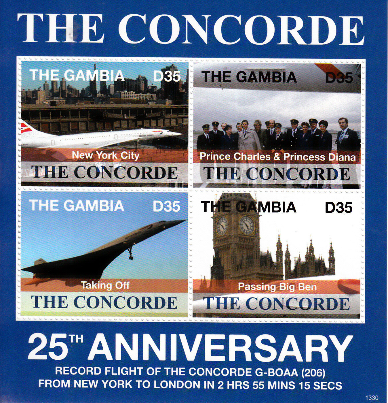 Gambia 2013 MNH Aviation Stamps Concorde Aircraft Princess Diana Big Ben 4v M/S