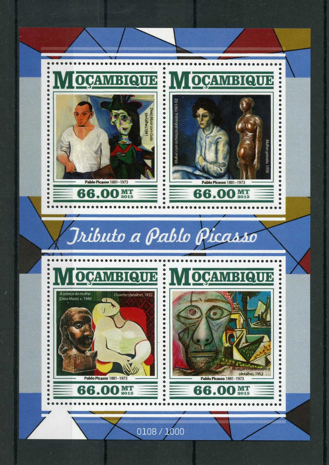 Mozambique 2015 MNH Pablo Picasso Tribute 4v M/S Dora Maar with Cat Dream