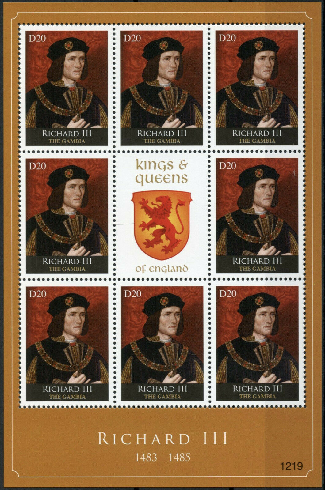 Gambia 2012 MNH Royalty Stamps Kings & Queens of England Richard III 8v M/S