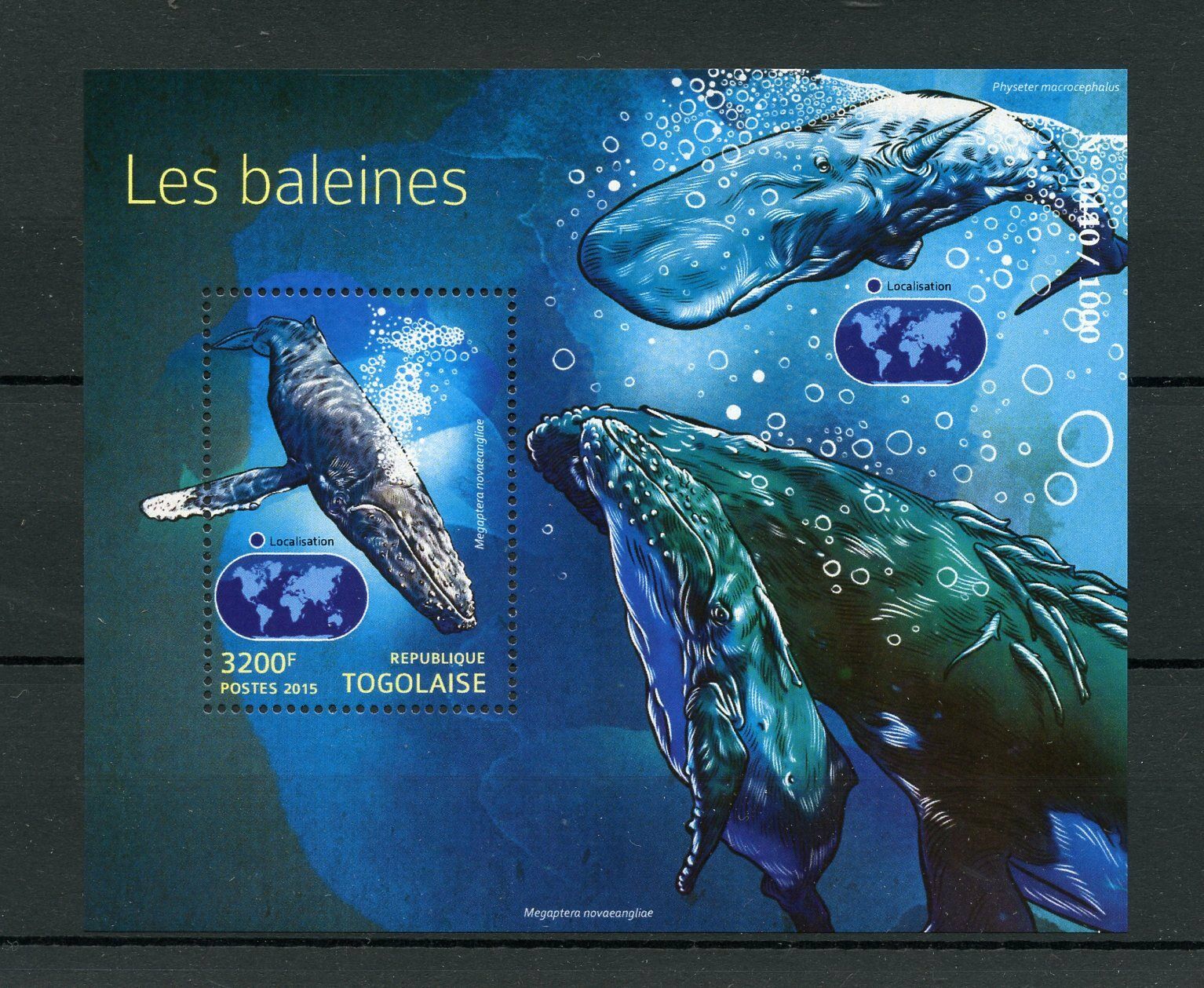 Togo 2015 MNH Whales 1v S/S Marine Animals Baleines Humpback Whale