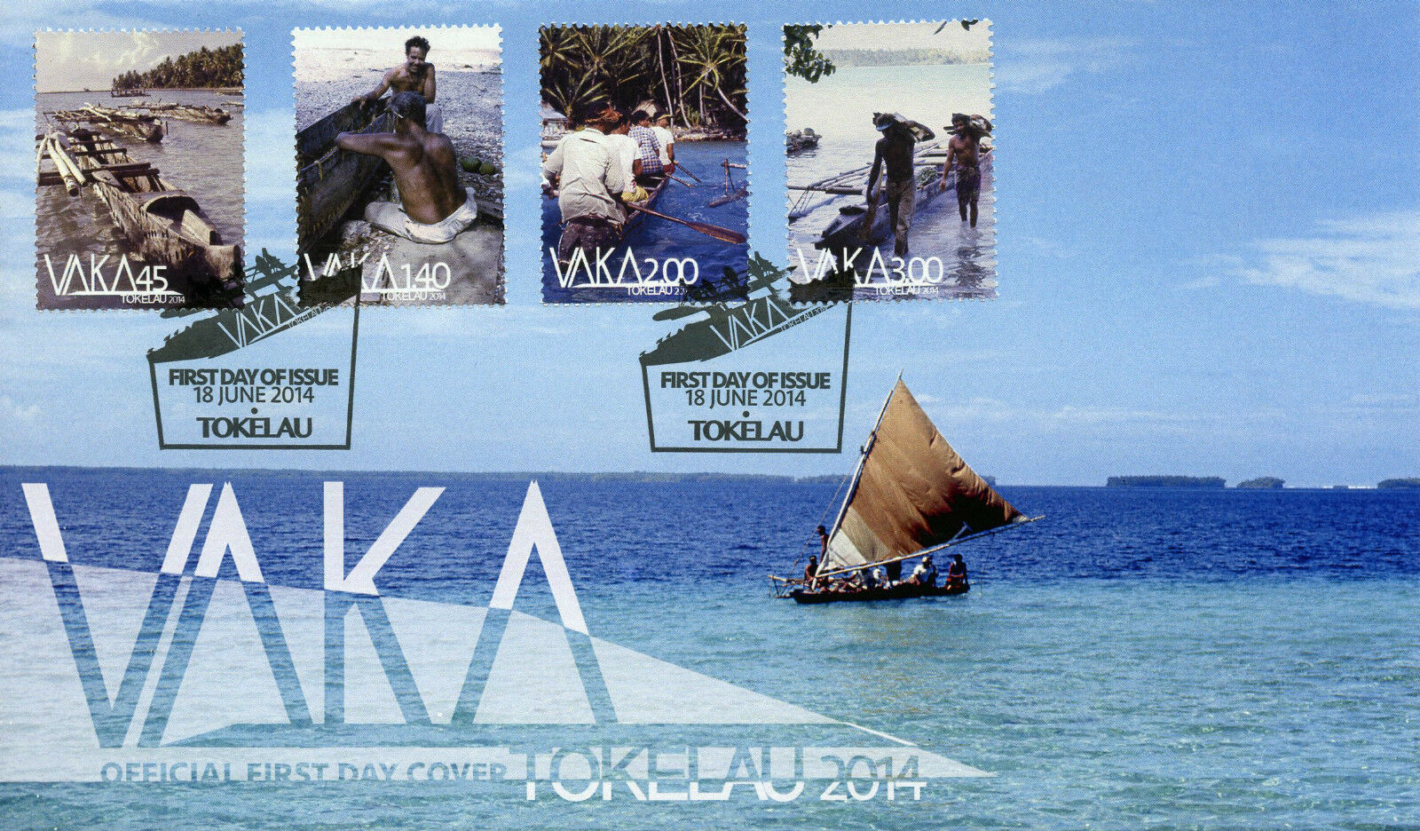 Tokelau 2014 FDC Vaka 4v Set Cover Boats Sea Transport