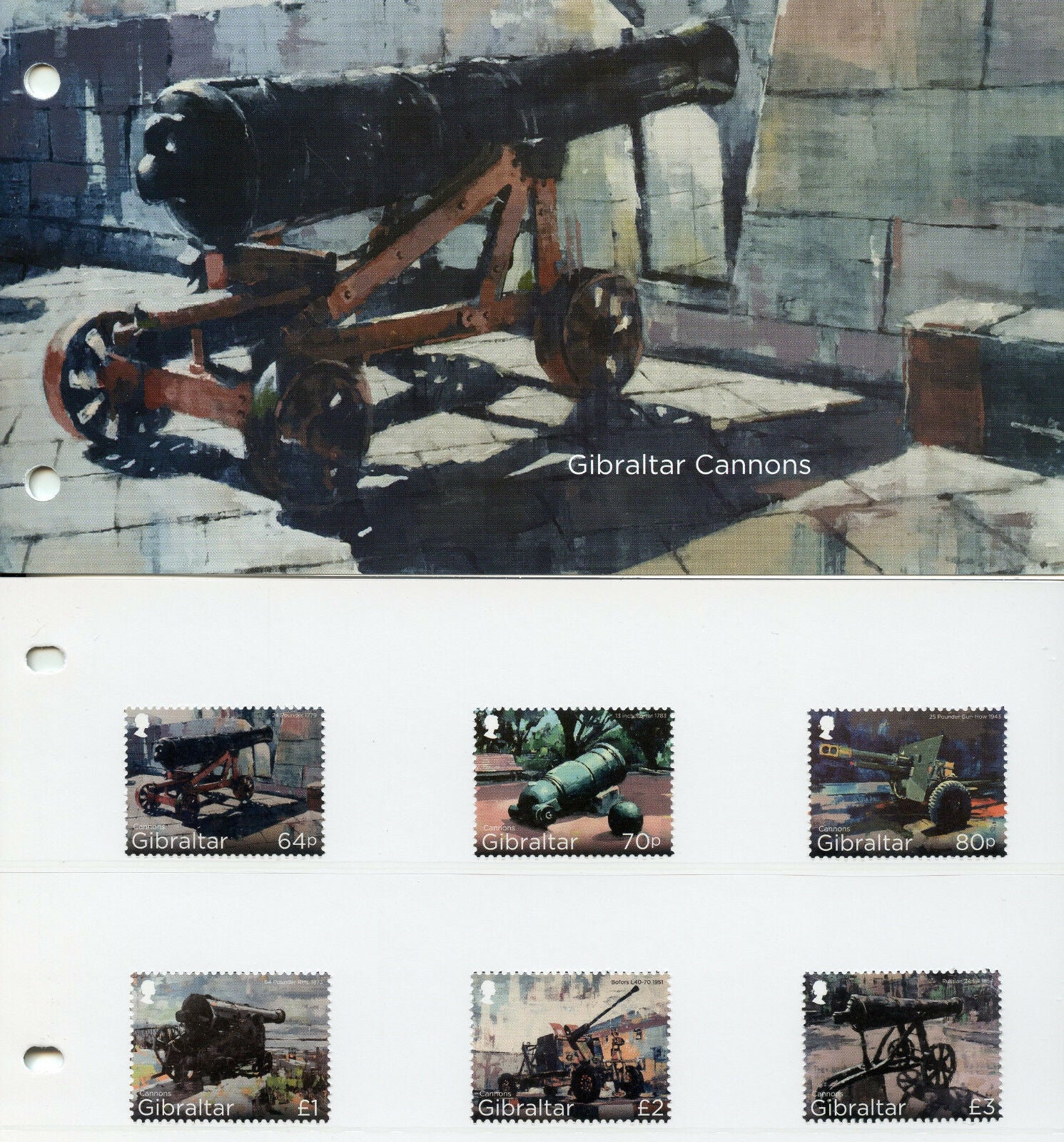 Gibraltar 2018 MNH Cannons Howitzer Cannon 12v Set / 2 Pres Pack Military Stamps