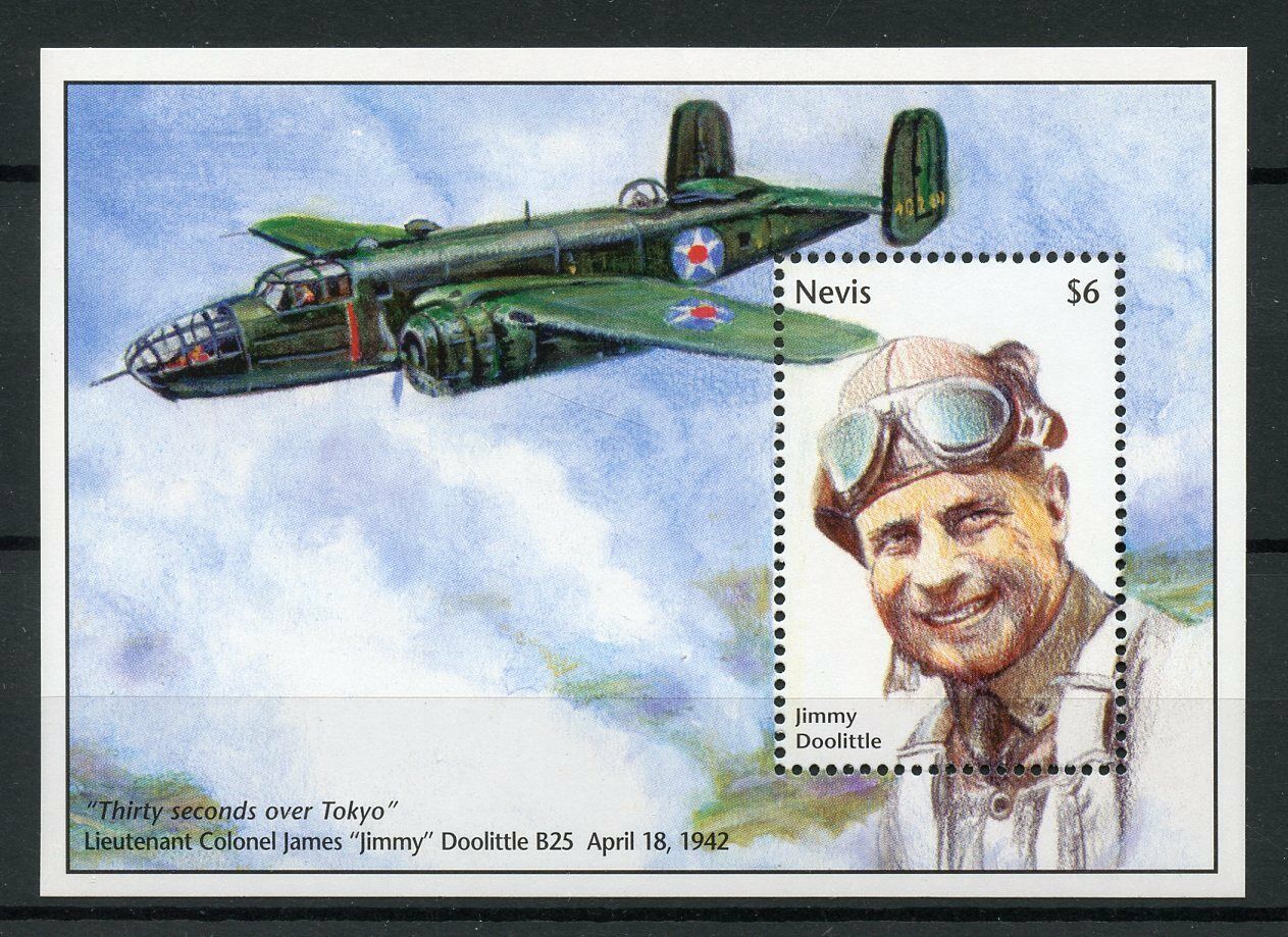 Nevis 1995 MNH Military Stamps WWII WW2 VE Day World War II Jimmy Doolittle 1v S/S