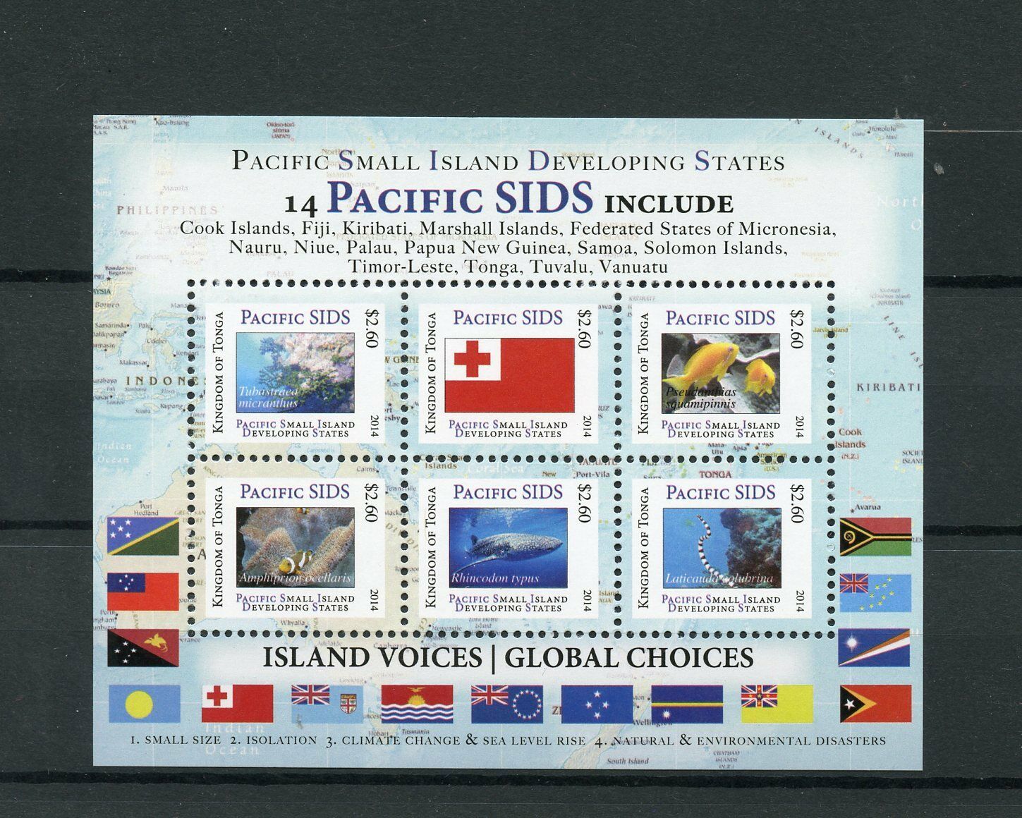 Tonga 2014 MNH Pacific SIDS Small Island Developing States 6v M/S II Marine Fish