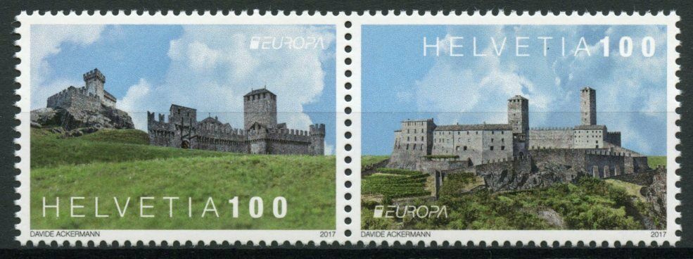 Switzerland Europa Stamps 2017 MNH Castles Architecture Castle Tourism 2v Set
