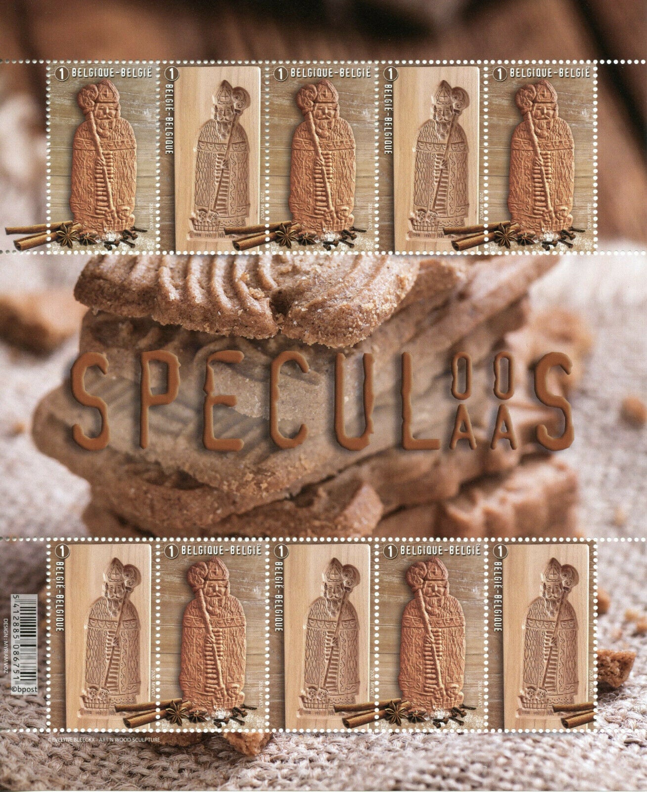 Belgium Gastronomy Stamps 2020 MNH Speculoos Speculaas St Nicholas 10v M/S