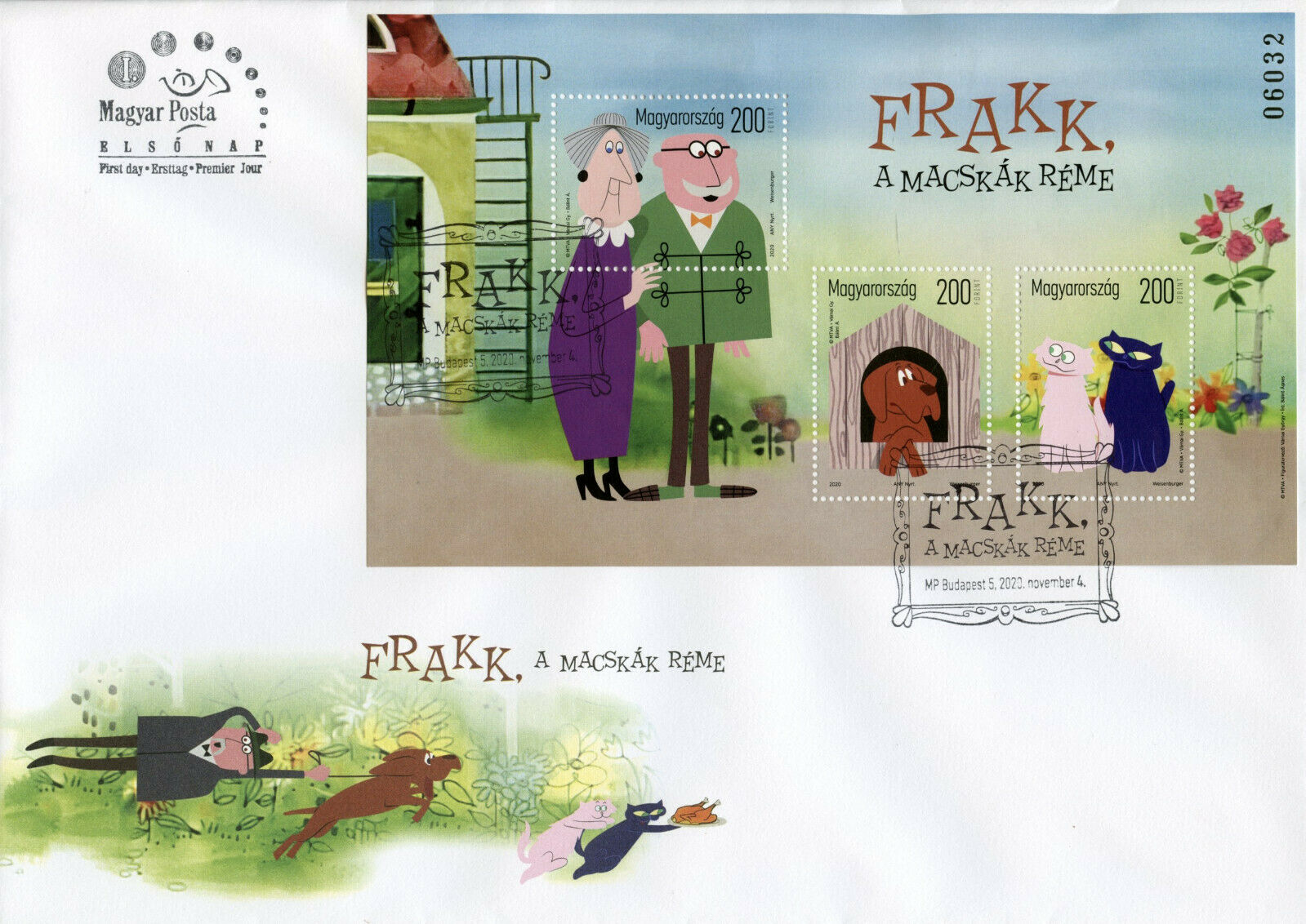 Hungary Cartoons Stamps 2020 FDC Frakk Terror of Cats Dogs Animation 3v M/S