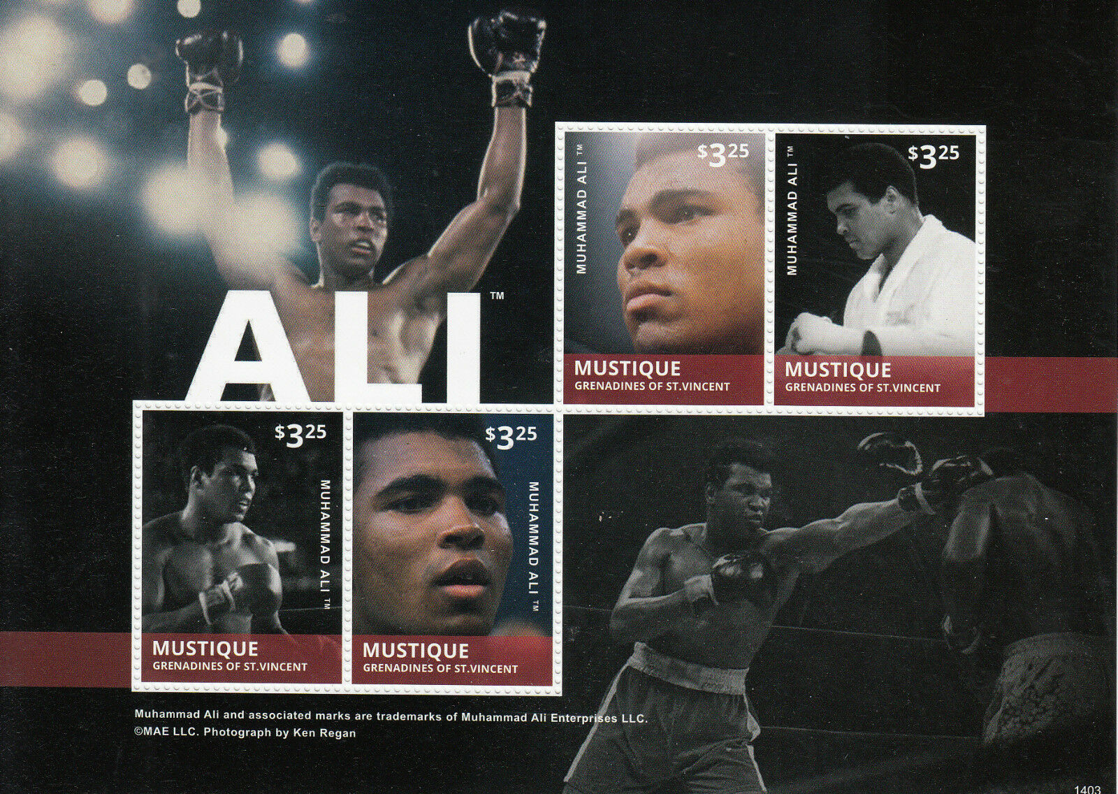 Mustique Grenadines St Vincent Boxing Stamps 2014 MNH Muhammad Ali 4v M/S I