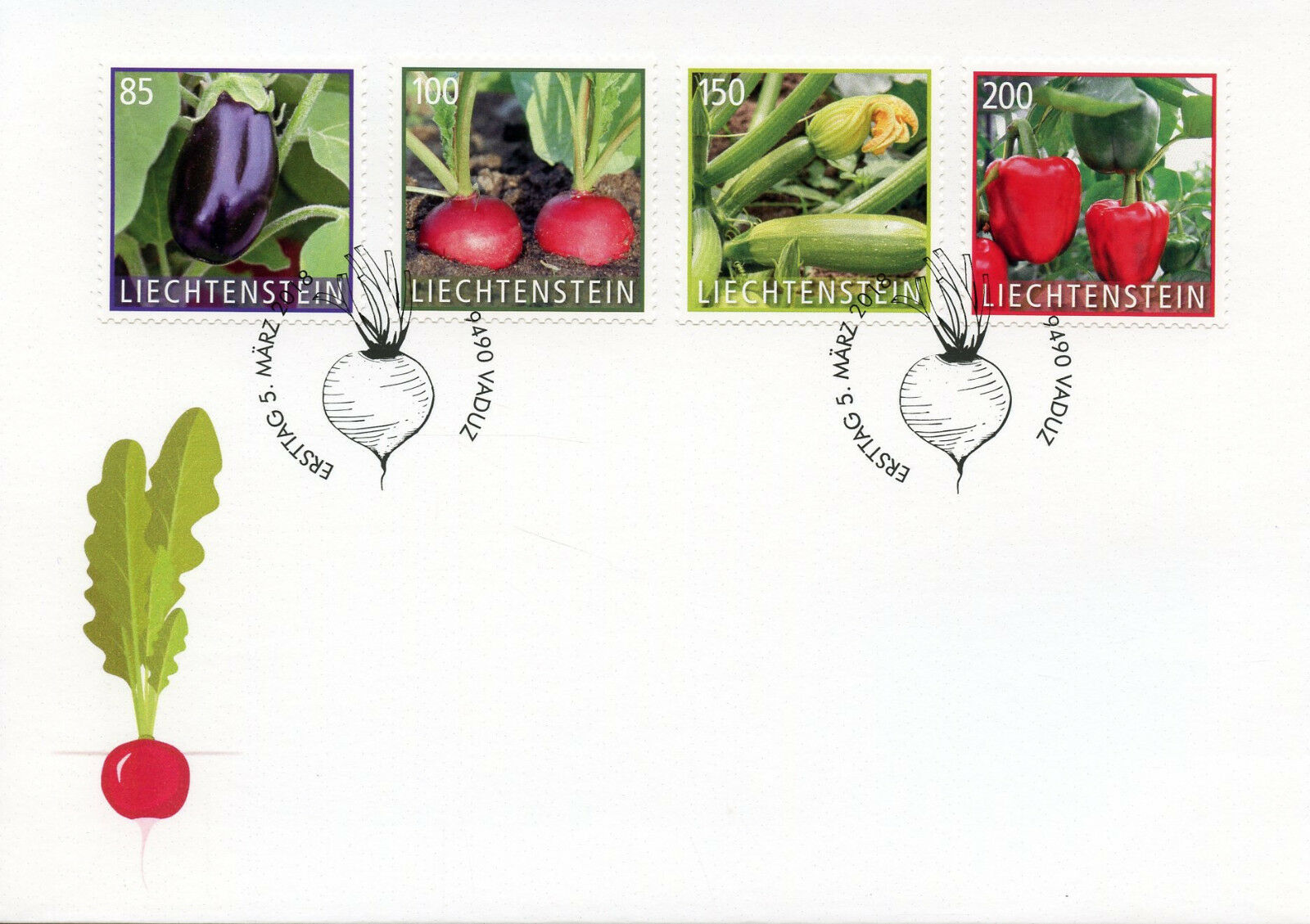Liechtenstein 2018 FDC Crop Plants Vegetables 4v Set Cover Nature Stamps