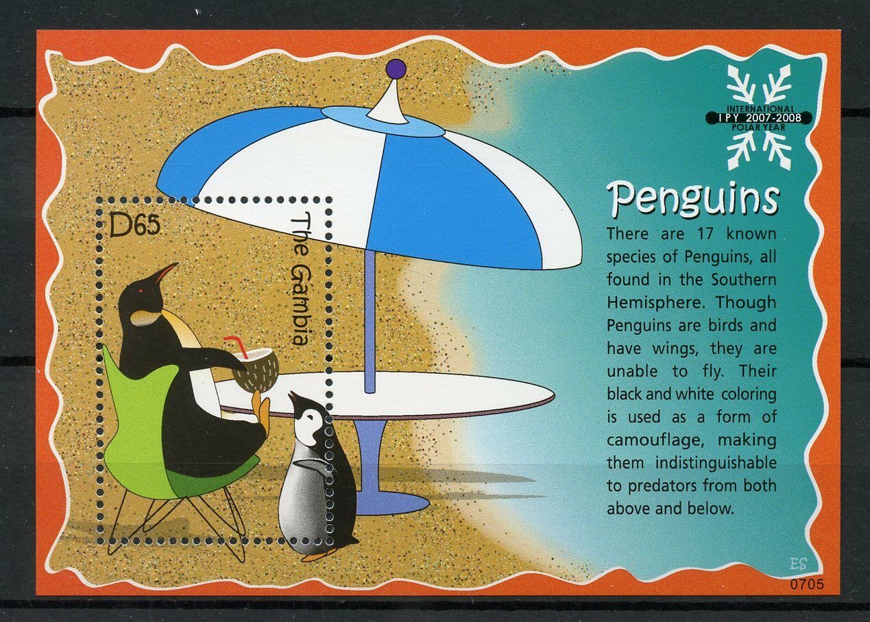 Gambia 2007 MNH Penguins International Polar Year IPY 1v S/S