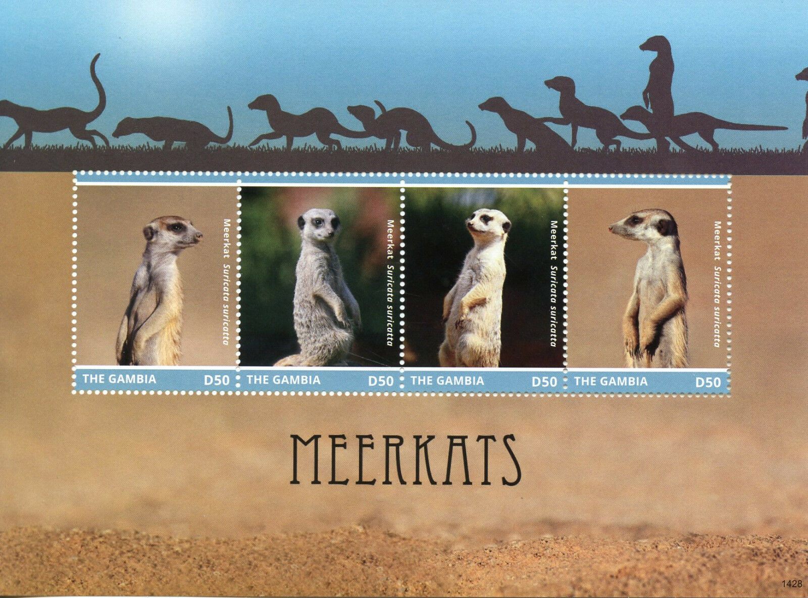Gambia 2014 MNH Wild Animals Stamps Meerkats Suricata Suricatta Fauna 4v M/S I