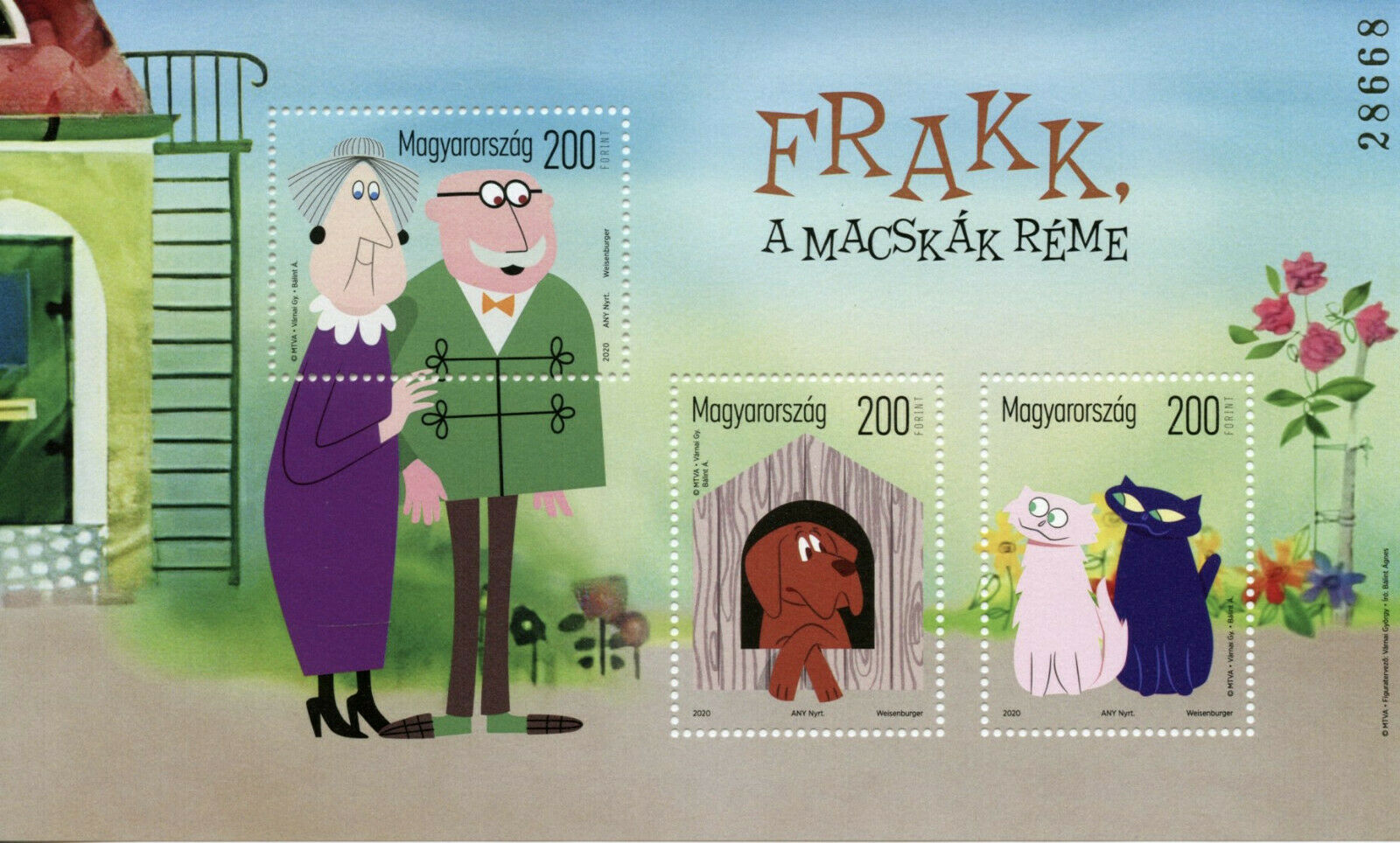 Hungary Cartoons Stamps 2020 MNH Frakk Terror of Cats Dogs Animation 3v M/S