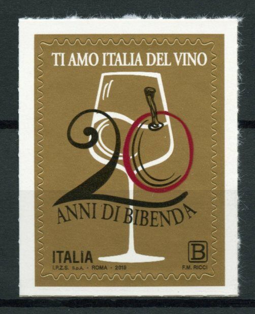 Italy Wine Stamps 2019 MNH Bibenda La Guida 20 Years Gastronomy 1v S/A Set