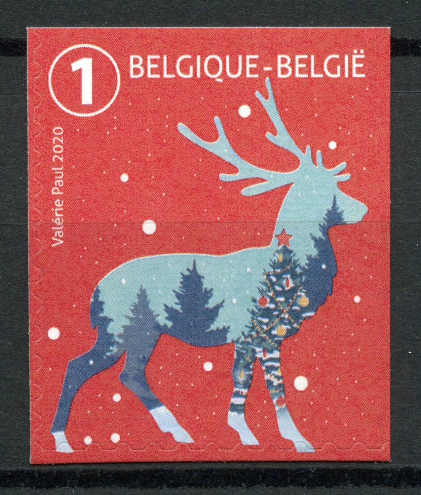 Belgium Christmas Stamps 2020 MNH Reindeer Domestic Value 1 Seasonal 1v S/A Set