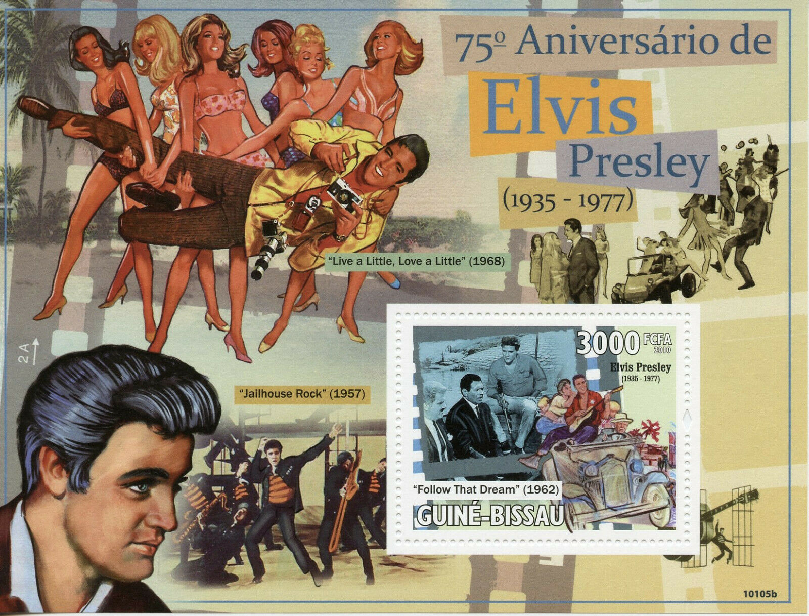 Guinea-Bissau Elvis Presley Stamps 2010 MNH Famous People Celebrities 1v S/S