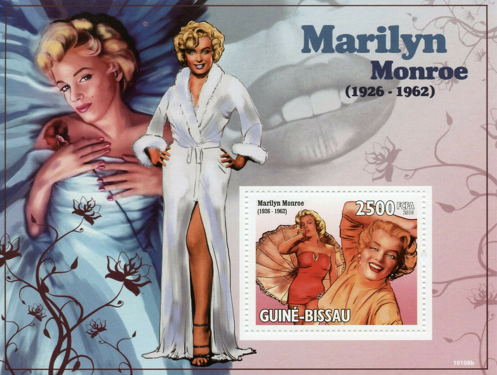 Guinea-Bissau Marilyn Monroe Stamps 2010 MNH Famous People Celebrities 1v S/S