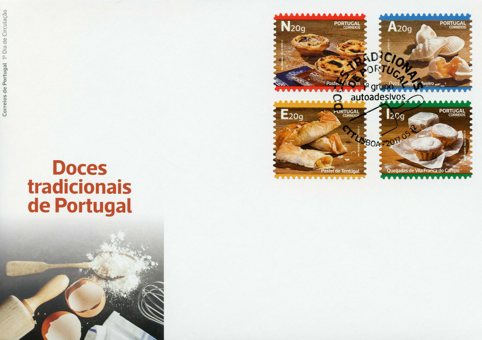 Portugal 2017 FDC Traditional Desserts 4v S/A Set Cover Cuisine Cooking Stamps