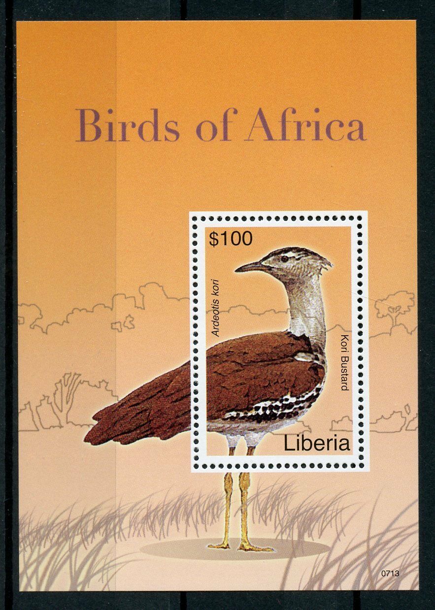 Liberia 2007 MNH Birds of Africa Kori Bustard Bustards 1v S/S II Stamps