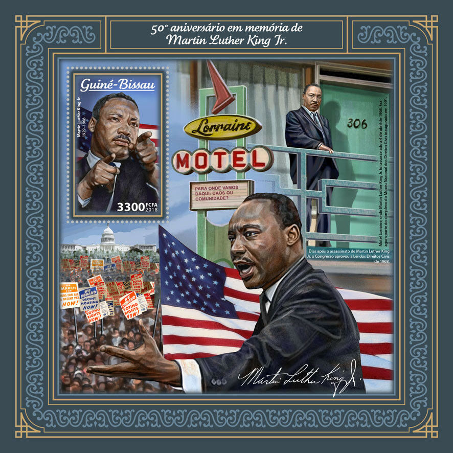 Guinea-Bissau 2018 MNH Martin Luther King Jr 1v S/S Historical Figures Stamps