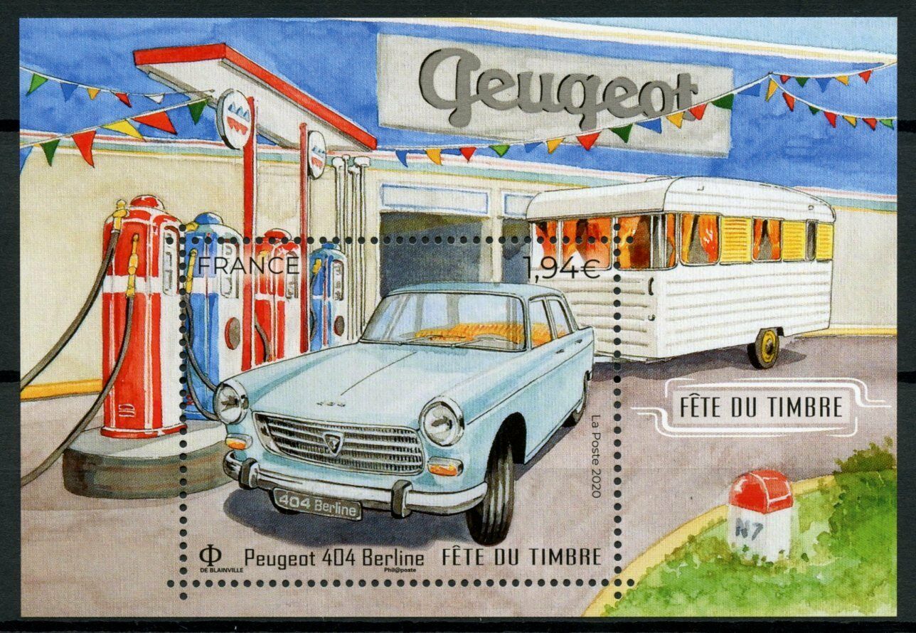 France Cars Stamps 2020 MNH Stamp Day Peugeot 404 Berline 1v M/S