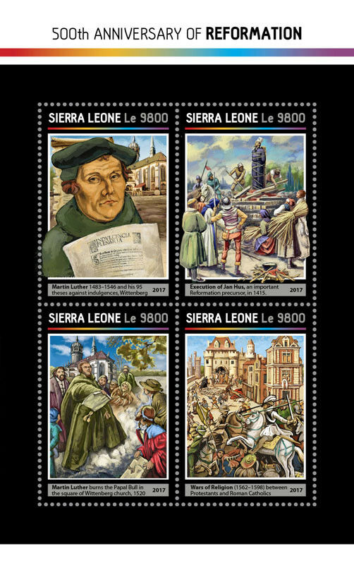 Sierra Leone 2018 MNH Religion Stamps Reformation 500th Anniv Martin Luther 4v M/S