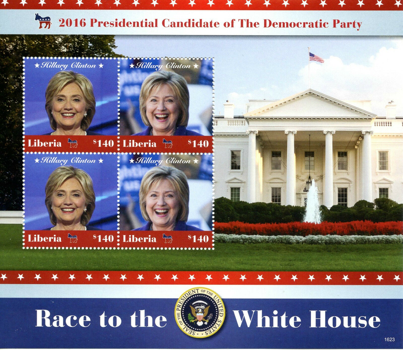 Liberia 2016 MNH Hillary Clinton Democratic Party 4v M/S US Presidents Stamps